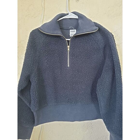 EUC Size XS VS PINK Sherpa Pullover - Picture 1 of 2
